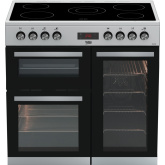 Beko KDVC90X 90cm Double Oven Range Cooker with 5 Zone Ceramic Hob - Stainless Steel