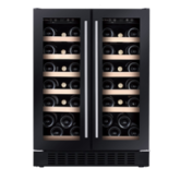 CDA CFWC624BL 60cm Freestanding/Undercounter Double Door Wine Cooler