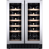 CDA WCCFO622SS 60cm Freestanding Undercounter Double Door Wine Cooler