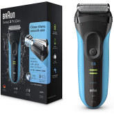 Braun 3040S Black/Blue Series 3 Wet And Dry Shaver