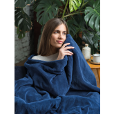 Dreamland 16821C Navy Relaxwell Luxury Heated Throw