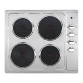 Montpellier SP601IX S / Steel, Solid Plate Electic Hob 4 Quick Heat Rings