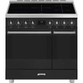 Smeg C92IPMB2 Black - S/S, 90Cm Symphony Classic Full Electric Range Cooker With Induction Hob