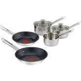 Tefal H054S544 Elementary 5-Piece Stainless Steel Pan Set
