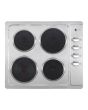 Montpellier SP601IX S / Steel, Solid Plate Electic Hob 4 Quick Heat Rings