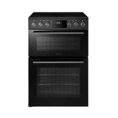 Midea MFO24EME4R118-BK 60cm Double Oven FS Cooker with Ceramic Hob - Black - AA Rated