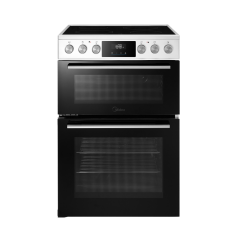 Midea MFO24EME4R118-WH 60cm Double Oven FS Cooker with Ceramic Hob - White - AA Rated