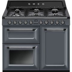Smeg TR103GR 100cm Victoria Dual Fuel Range Cooker, Slate Grey