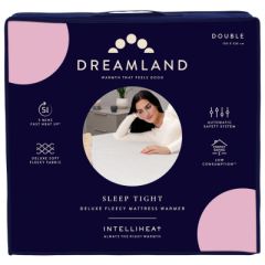 Dreamland 26006 White, Double Underblanket With Elasticated Straps. Single Control. 150 X 120Cm