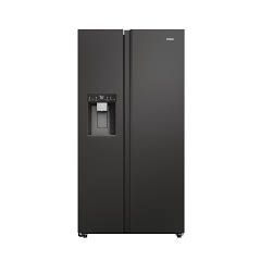 Haier HSW59F18EIPT Black Slate, Plumbed Side By Side Fridge Freezer 177.5 H 
