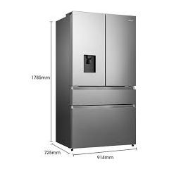 Hisense RF749N4SWSE S / Steel, 4 Door Side Fridge Freezer Non Plumbed With Water