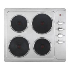 Montpellier SP601IX S / Steel, Solid Plate Electic Hob 4 Quick Heat Rings