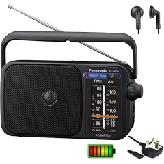 Panasonic Uk RF-2400EB9-K Black, Fm/Am Radio
