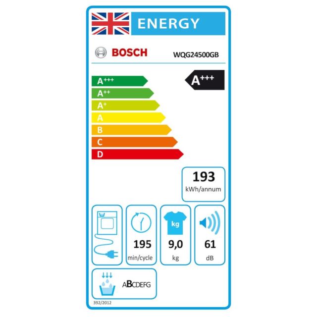 Bosch WQG24500GB, Heat pump tumble dryer