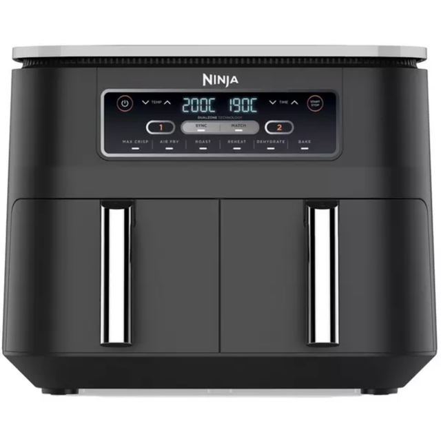 Ninja AF200UK Black Foodi Dual Zone Air Fryer 7.6L