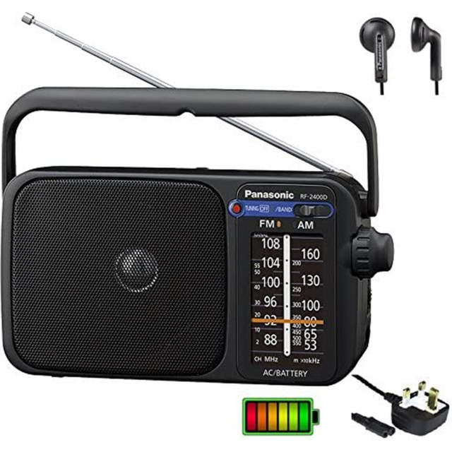 Panasonic Uk RF-2400EB9-K Black, Fm/Am Radio