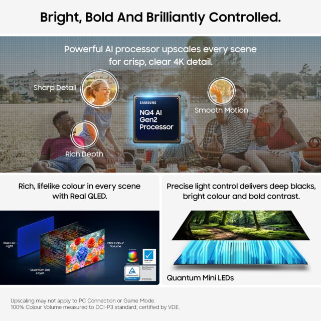 Samsung QE55QN80HAUXXU Black, 55inch Mini Led With Neo Qled 144Hz Motion Ai Smart TV