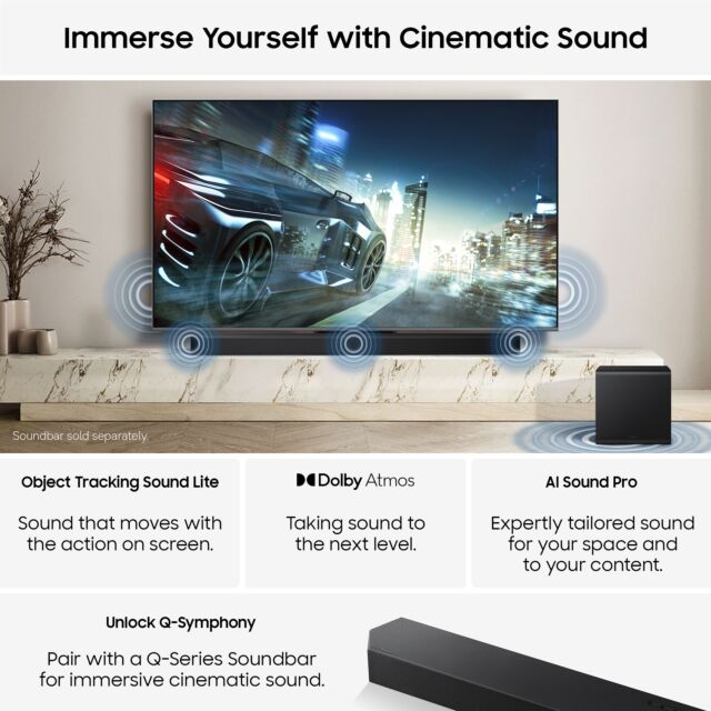 Samsung QE55QN80HAUXXU Black, 55inch Mini Led With Neo Qled 144Hz Motion Ai Smart TV
