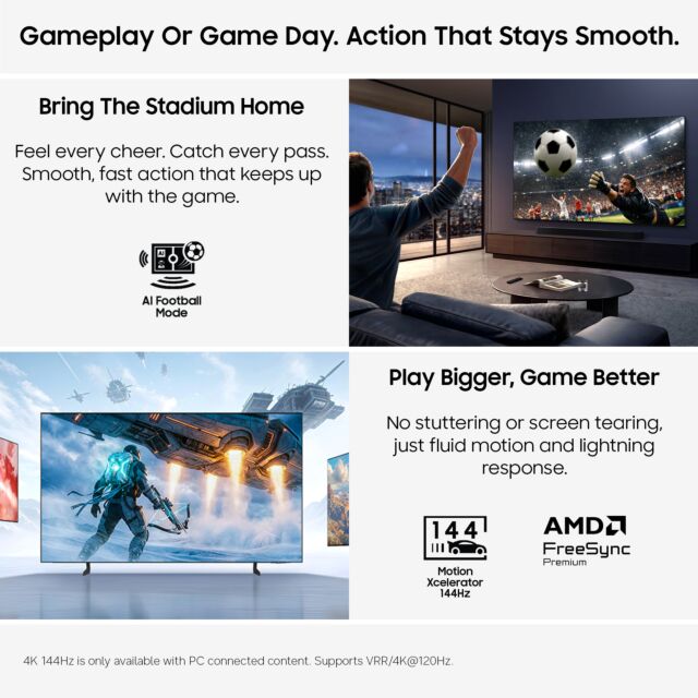 Samsung QE55QN80HAUXXU Black, 55inch Mini Led With Neo Qled 144Hz Motion Ai Smart TV