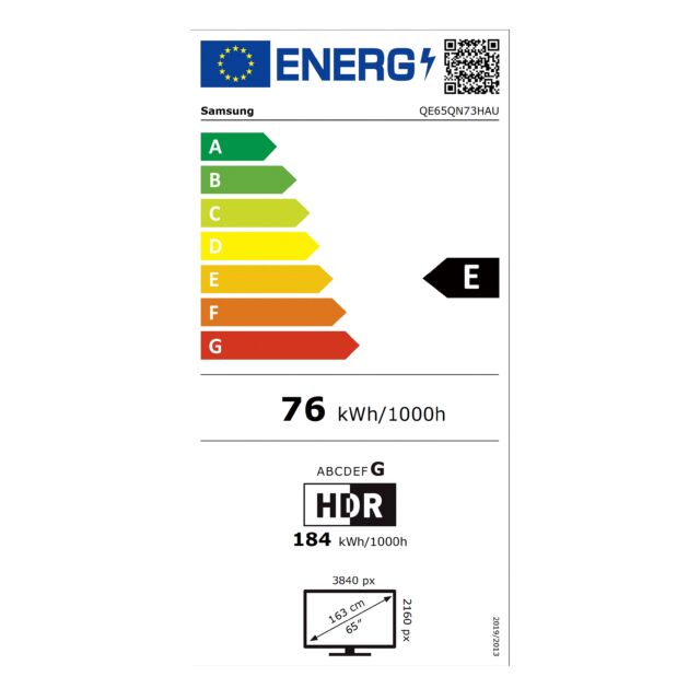 Samsung QE65QN73HA Black, 65inch Mini Led With Neo Qled Ai Smart TV Air Slim Design