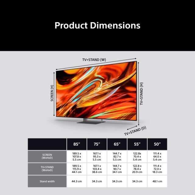 Sony K65XR75M2B.UKA Black, 65inch Bravia 7 Ii True Rgb Mini Led 4K Hdr Xr Processor 120Hz Google Smart