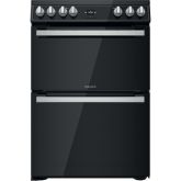 Hotpoint HDT67V9H2CB/UK Ceramic Double Cooker - Black