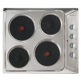 NordMende HE62IX 60cm 4 x Zone Solid Plate Electric Hob Stainless Steel
