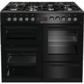 Beko KDVF100K Black, 100 Dual Fuel Range Cooker 