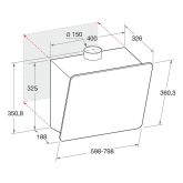 Hotpoint PHVP87FLTK S/Steel / Black, 80Cm Cooker Hood 713 M3h